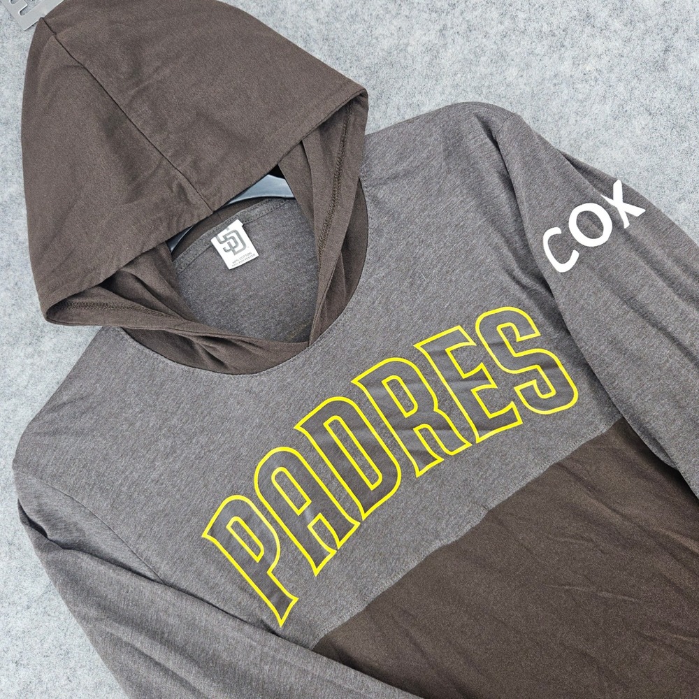 Cotapaxi San Diego Padres Hooded Shirt Youth LG Brown Gray Swinging Friar Cox